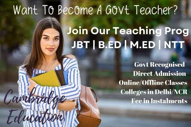 JBT Course in Delhi | DIET Course Admission, Eligibility, Fee